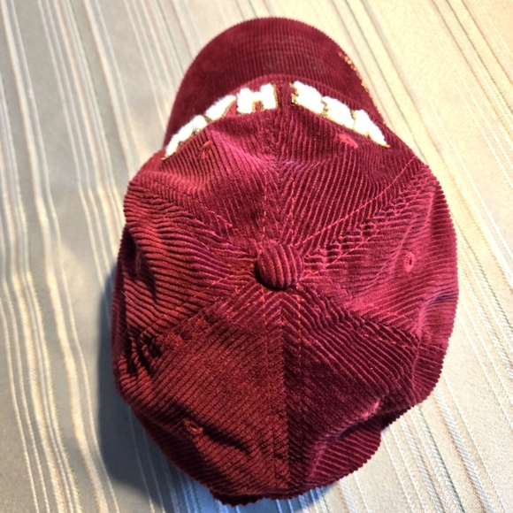 Simply Southern Burgundy Corduroy YEEHAW Baseball Cap Sparkle Lettering - Picture 9 of 12